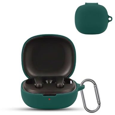 for Anker soundcore R50i / P20i Wireless Earbuds,daunke Soft Silicone Protective Cover,Skin Case with Carabiner,Full Protection,Green