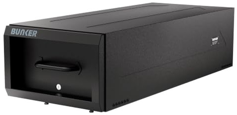 BUNKER S1 Van Storage Drawer - Lockable Heavy Duty Tool Box with GPS Holder | Black Heavy-duty lockable van drawer with ball-bearing slides, fixing points and Sold Secure & Secured by Design.