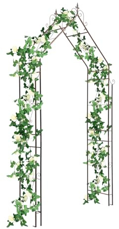 Große Gurken Rankhilfe, Gartenbogen für Kletterpflanzen Rankhilfen, 115 * 35 * 215 cm, Rankgitter Pflanzenstütze aus Metall, Rankbogen Rankgitter für Erbsen, Trauben und Rosen