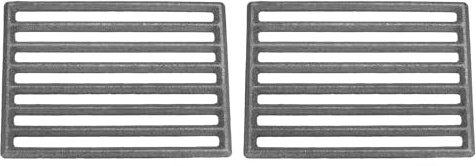 PATIKIL 2 Pcs Cast Iron Fire Grate, 8.4 Rectangle BBQ Grill Grate Replacement High Heat Charcoal Plate Fire Bottom Grate Grilling Accessories 6 Slots for Grilling Barbecue