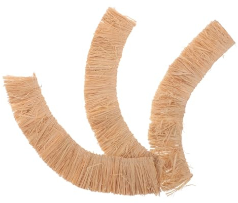 Hohopeti 3PCS Realistic Fake Thatch Roofing Miniature Straw Roof Tiles for DIY Architecture Model Crafting Authentic Texture Small Thatched Roof Panels for Holiday Party Decor