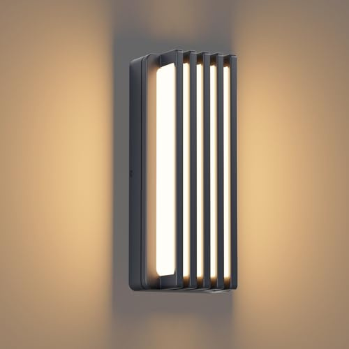 Klighten 30W Außenwandleuchte Außenlampe,2700K Warmweiß,Anthrazit | LED Außenleuchte IP65 wasserfest, Aluminium,Aussenlampe für Garten,Balkon,Garage,Korridor