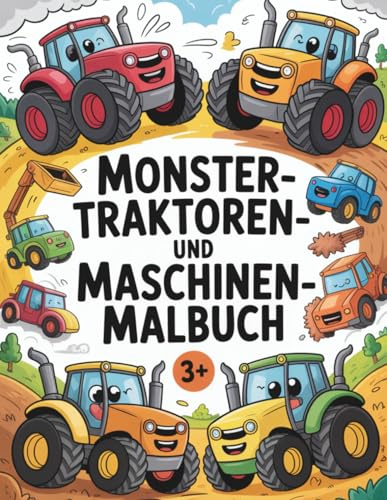 Monster-Traktoren- und Maschinen-Malbuch: Riesige Traktoren zum Ausmalen & Entdecken - Malspaß für Kinder 6-9 Jahre (großen Traktoren Malbuch, Band 1)