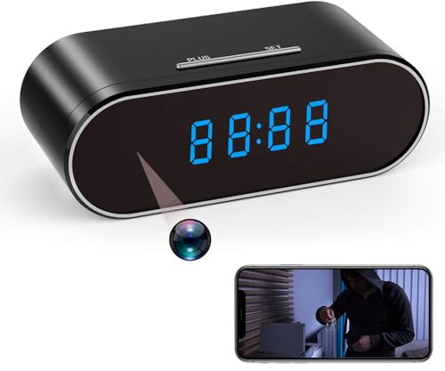 SOVAWIN Wireless Spy Camera Clock WiFi Hidden, Spy Nanny Cam with Motion Detection, HD 1080P Mini IP Camera for Home with Night Vision Support Smart Phone and Computer Real Time Viewing and Recording