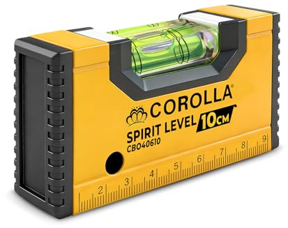 flintronic Spirit Level Magnetic, 10cm Level Tool Aluminium Alloy, Shock Proof Mini Level, Strong Magnet Base, Lightweight & Portable, for Measurement, Acceptance