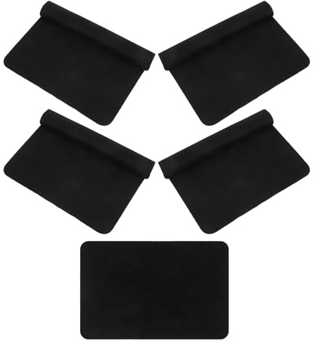 TOPBATHY Panno in Fibra per Pulizia Dischi Vinile e CD 5 Pezzi Nero, Accessori per Manutenzione Giradischi e Pulitore per Lettore Cd, Panno Antistatico per Rimuovere Polvere e Protezione