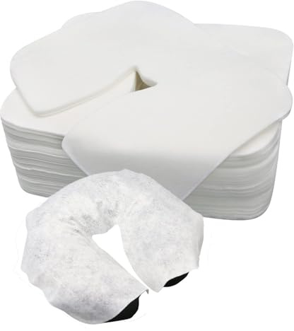 Hanured Pack of 1000 Massage Tables Nose Slit Wipes, Premium, Ultra Soft, Breathable, Non-Adhesive Hygiene Pads for Headrests of Massage Chairs and Massage Tables