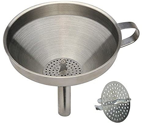 Norpro 5-Inch Stainless Steel Funnel with Detachable Strainer