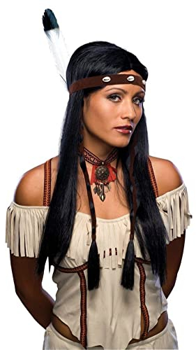 Rubies Damen Perücke Indianerin, Größe:OneSize;Farbe:Schwarz