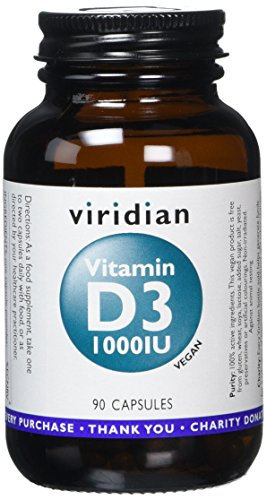 Viridian - Vitamin D3 1000IU - 90 Caps | Bone, Muscle & Immune Health | Plant-Based Lichen Source | Clinically Studied Vegan D3 | High Absorption | Vegan & Kosher | Nutritionist Formulated