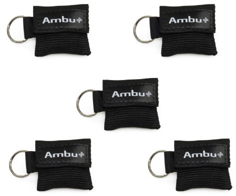 5x AMBU LifeKey Schlüsselanhänger Beatmungsmaske in schwarz