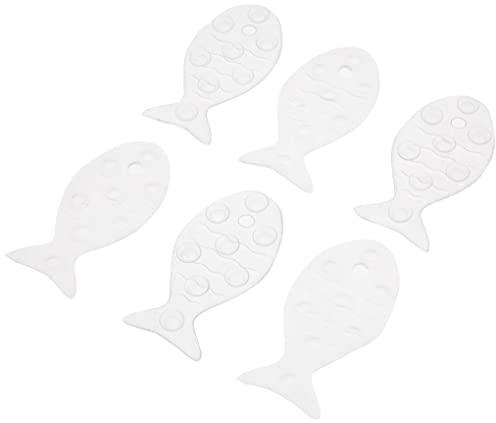 TATAY 5515001 - Pack de 6 pegatinas antideslizantes para ducha o bañera, diseño de peces, color glacé