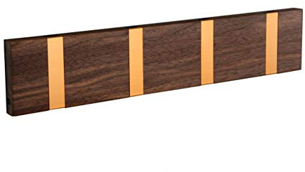 LOCA Knax Garderobe Waagerecht Walnuss(Geölt) 4 Haken, Kupfer