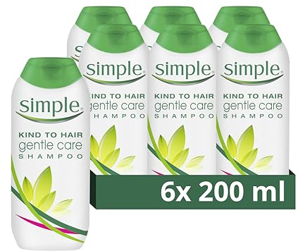 Simple Kind to Hair Gentle Care Shampoo, 200 ml Pack of 6