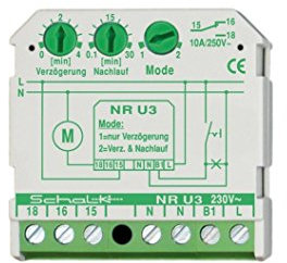 Schalk Nachlaufrelais UP mit Einschaltverzöger NR U3 230V AC