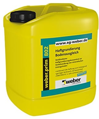 weber.prim 802, 5L - Haftgrundierung Bodenausgleich - verdünnbares Tiefengrudnierungskontezentrat zur Vorbehndlung mineralischer Untergründe