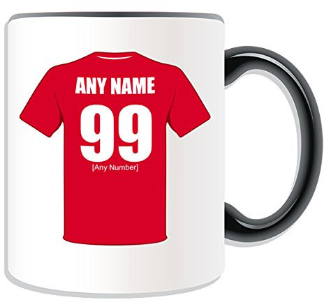 UNIGIFT Personalised Gift - Liverpool Mug (Football Design Theme, Colour Options) - Any Name/Message on Your Unique Mug - The Reds Red Army Club