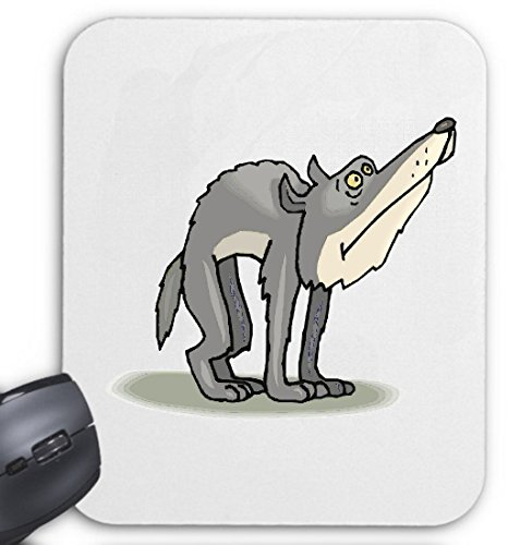 Mousepad (Mauspad) Erschrockener Wolf Cartoon Zeichentrick Spass Film Serie DVD für ihren Laptop, Notebook oder Internet PC ..