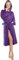 aqua-textil Föhr Peignoir De Bain Capuche De Couleur Unie Longue Poches Appliquées Surpiqúre Femme Homme Unisexe Pur Coton S lilas