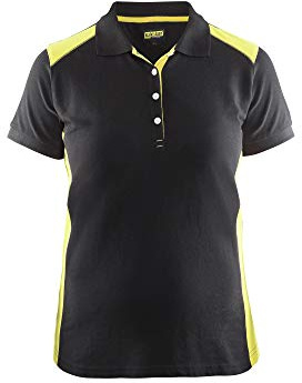 Blaklader 33901050 DAMEN-POLOHEMD , Schwarz/Gelb, grootte L
