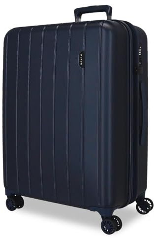 Movom Wood Großer Koffer Blau 52x75x33 cms Hartschalen ABS TSA-Schloss 109L 4,9Kgs 4 Doppelräder Erweiterbar