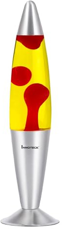 Innoteck 16” Soothing Motion Magma Lamp for Relaxation Yello, 30 W, Red Wax/Yellow Liquid