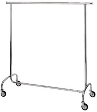 Centro Negozi - Stender Appendiabiti Cromato Professionale con Ruote, 150cm, Portata 120 KG/Prolunghe Laterali estensibili/Espositore Abbigliamento per Negozio,Outlet, Showroom e Casa