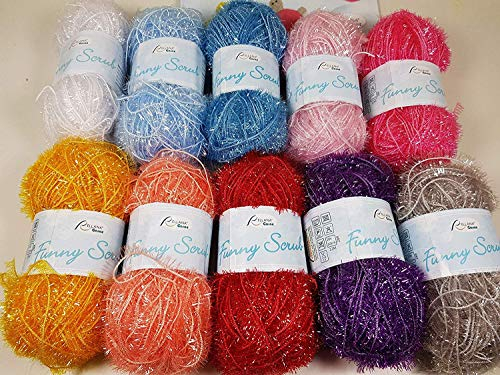 Rellana Funny Scub Schwamm, Häkelgarn, 10 Farben, Schwammgarn A, 50 g