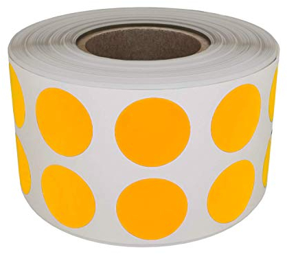 Royal Green Rouleaux D’Étiquettes Autocollantes Rondes Orange Fluo 1.3 cm (13mm) 1 Rouleau Paquet De 1080 Stickers