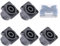 Glarks 5 Pack 4 Pole Square (Rectangle) Female Panel Mount Socket Twist Lock Speaker Compatible with Neutrik Speakon NA4LJ, NA4LJX, NL4MP, NL4MPR, NL4FC, NL4FX, NL4 & NL2 Series, NL2FC