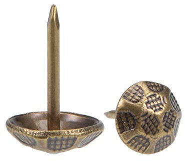 sourcing map Clou Tapissier Clou Ameublement Clou Meuble Punaise Pointe Tapissier Tapis Décoration 11mm Tête Diamètre Pouce Bronzé pour Sofa Dosserets 130 Pcs