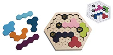 BS Toys Bienenpuzzle Mix - Kreatives IQ-Spielzeug aus Holz für Kinder - Verschiedene Schwierigkeitsstufen - Pädagogischer Spaß - Ab 3 Jahren