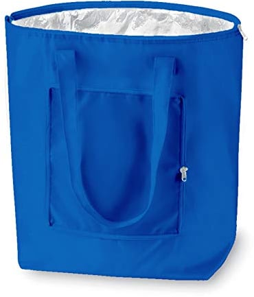 PromotionGift - Nevera plegable reutilizable, bolsa de playa y de compras ligera y duradera, con forro interior de aluminio para una perfecta función de refrigeración (Azul real)