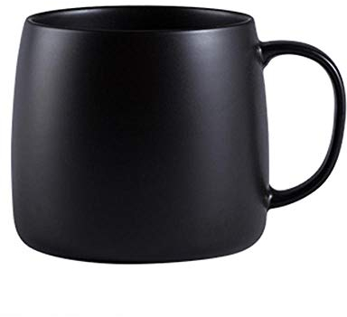 FGYHJ Keramik-Tasse, einfach, Kaffeetasse, aus Porzellan, matt, kreativ, matt, reine Farbe, Kaffeetassen, Frühstück, Kaffeetasse, Schwarz_401-500 ml