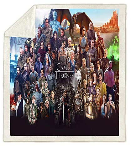 NICHIYO Game of Thrones Decke, Cartoon und Animation Fleecedecke für Erwachsene und Kinder, 100% Mikrofaser, für Schlafsofa und Sofa (2150 cm x 200 cm)