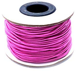 Gummiband für Armbänder, Schmuck, basteln, nähen, selber Machen, 1,5mm dick, 45m Rolle, rosa, elastisch, dehnbar, bunt