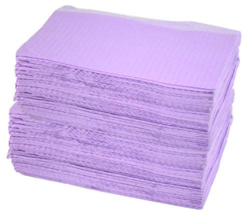 Aokbean 125pcs 13x17.7 inch 3 Ply Disposable Tattoo Tablecloth Waterproof Tattoo Tablecloth Towel Cleaning Pad Table Cover Cloth for Tattoo Supplies (Purple)