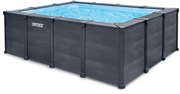 Intex - 26396GN - Rechteckiges Pool-Set, Graphit (L) 4,00 x (B) 3,00 x (H) 1,24 m