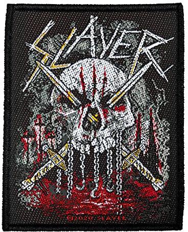 Halle 15 Slayer Skull & SWORDS Aufnäher Slayer Patch Gewebt & Lizenziert !!