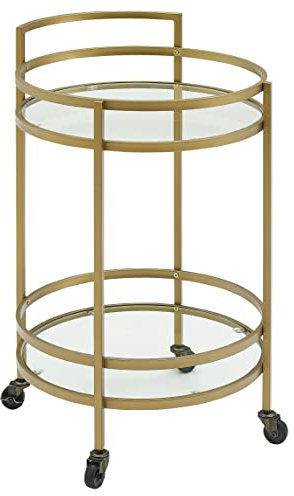 Crosley Furniture Bailey Runder Barwagen, Gold