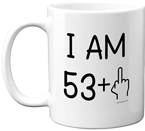 54th Birthday Gifts for Women Men, Rude Novelty Mug Middle Finger, Gag Joke Gifts, Perfect Funny Mugs for Birthday Present, 11oz Premium Ceramic Coffee Mug