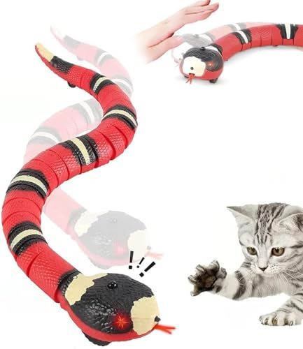 Interaktives Katzenspielzeug mit intelligenter Sensation, interaktives Schlangenspielzeug schlangende Schlange Katzenspielzeug bewegliche Schlangenspielzeug