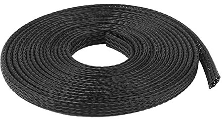 ETOPARS 12mm Manchon de Câble Gaine Tressée Extensible PET Fil Rangement Câble Souple Ajustable Tube de Métier à Tisser Protection Câbles Longueur 7,5 Mètres