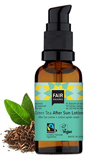 FAIR SQUARED After Sun Lotion 30ml – Reisegröße – Beruhigender Greentea nach dem Sonnenbad – Premium Sonnenpflege Vegan & Fairtrade – Made in Germany