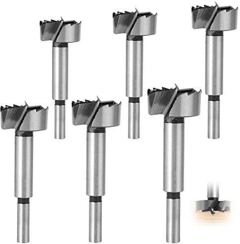 Holzbohrer Set, 6 Piece Holzfräser für Bohrmaschine, 15 20 25 30 35 40mm Fräsbohrer Holz, Astlochbohrer mit Rundschaft, Zubehör Bohrmaschine für Holzbearbeitung