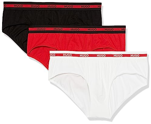 HUGO Herren Slips aus Stretch-Baumwolle, 3er-Pack, Racing Rot/Schwarz/Weiß, XX-Large