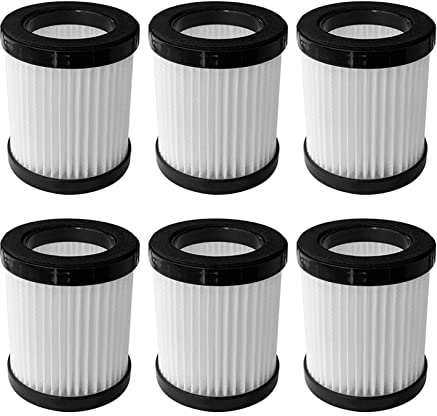 Tongdejing 6 x XL-618A Flitters Replacement Filter for Moosoo XL 618A Cordless Vacuum Cleaner, Vacuum Cleaner Filter Sieve Dust Removal Replacement Parts (White)