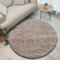 Giancasa Hochflor Teppich Rund 160 cm Beige - Flauschiger Shaggy in vielen Farben für mehr Gemütlichkeit in deinem Zuhause - Ideal für Wohnzimmer Flur und Schlafzimmer