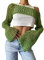 Bnigung Damen Mesh Crochet Crop Tops Shrugs Sexy Y2k Hollow Out Cropped Knit Sweater See Through Bikini Cover Ups, Grün , Klein