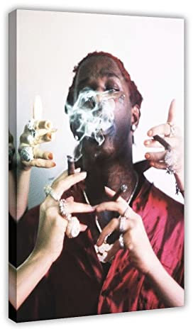 FISH DRAGATE Young Thug Singer Poster 9 Leinwand Poster Schlafzimmer Dekor Sport Landschaft Büro Zimmer Dekor Geschenkrahmen Stil 50 x 75 cm